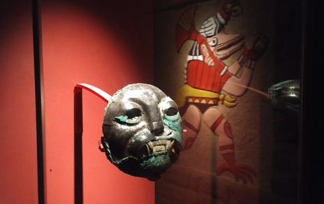 Moche culture bronce mask
